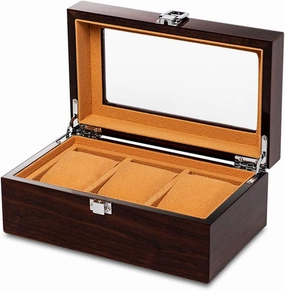 Watch Storage Box Mechanical Watch Storage Box Watch Display Box Household Large-Capacity sunroof with Lock Made of Pure Solid Wood (3/5/6/8/10/12/18 Watch Position)