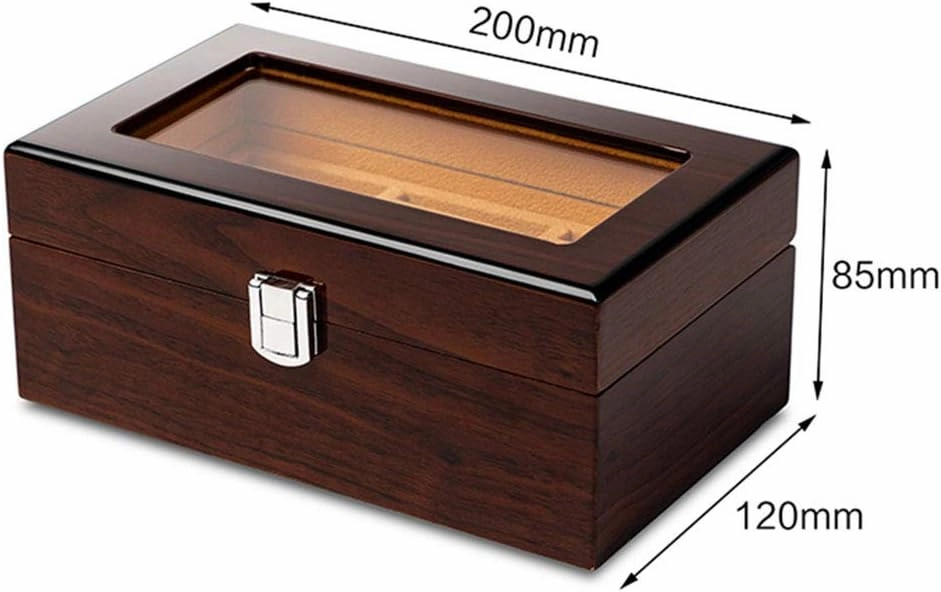 Watch Storage Box Mechanical Watch Storage Box Watch Display Box Household Large-Capacity sunroof with Lock Made of Pure Solid Wood (3/5/6/8/10/12/18 Watch Position)