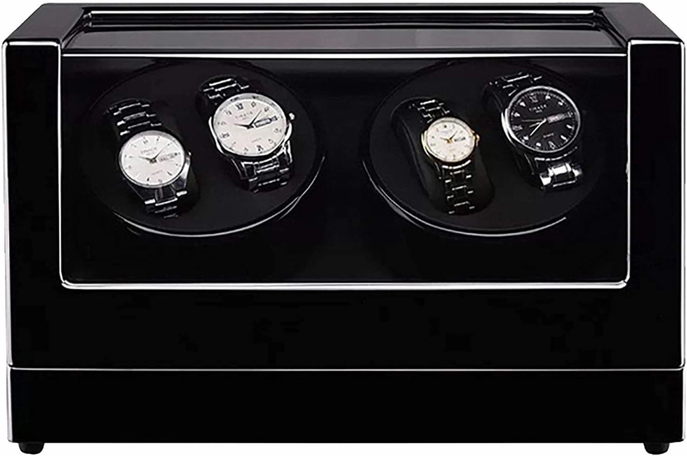 Watch Winder Watch Winder 4 0 Wooden Automatic Watch Winder Storage Box Transparent Cover Wrist Mechanical Watch Winding Box Double H Watch Winder