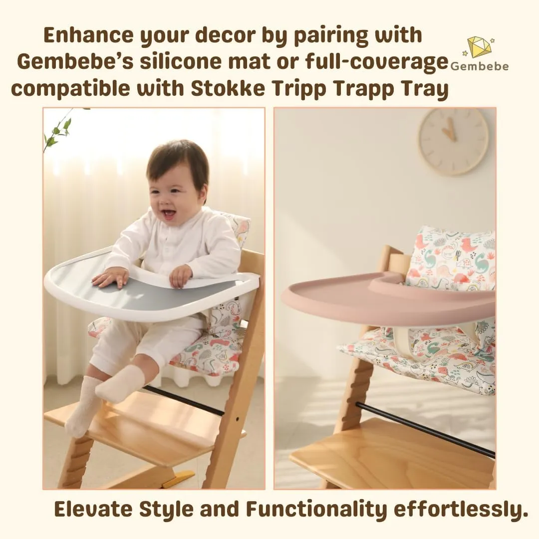 Waterproof & Compatible Stokke Tripp Trapp Cushion Set - Easy to Clean - Made in Korea - 100% Cotton Stokke Tripp Trapp High Chair Cushion Set (Peach Bunny)
