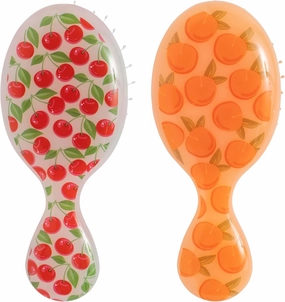 Wet Brush Mini Detangler Hair Brush Bundle - Cherry & Peach (Tutti Fruity) - Ultra-Soft IntelliFlex Bristles, Pain-Free Detangling, Travel Hairbrushes for All Hair Types, Limited Edition