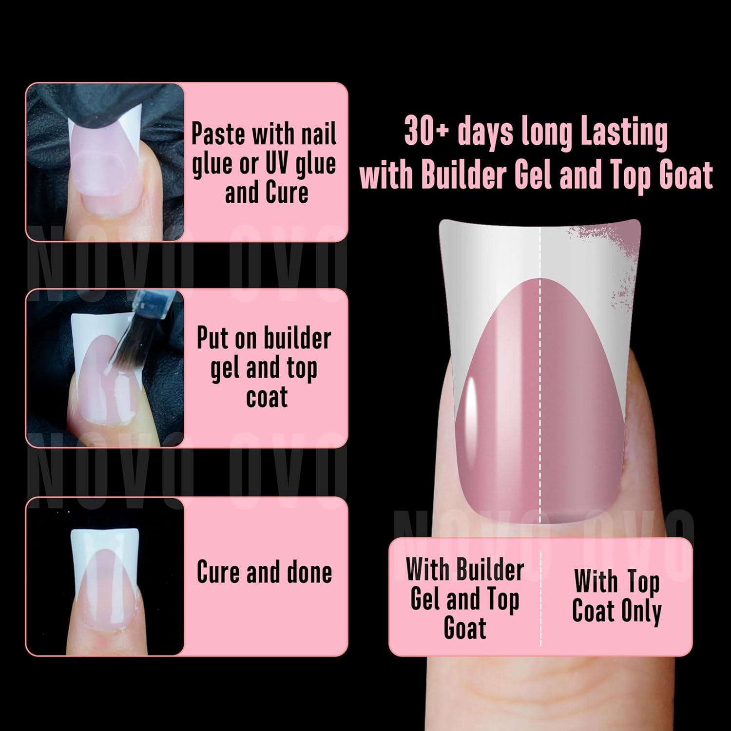 White French Tip Short Duck Nail Tips Press on, BERRY PINK Pre-designed Soft Gel Nail Extension, Extra thick Full Cover Matte Vrial False Nails for DIY x 12 Sizes 360 pcs