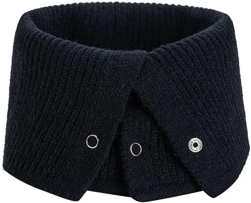 Winter Ski Neck Warmer Tube Scarf with Snap Thermal Plush Scarf Windproof Neck Gaiter for Men Women Outdoor Activities