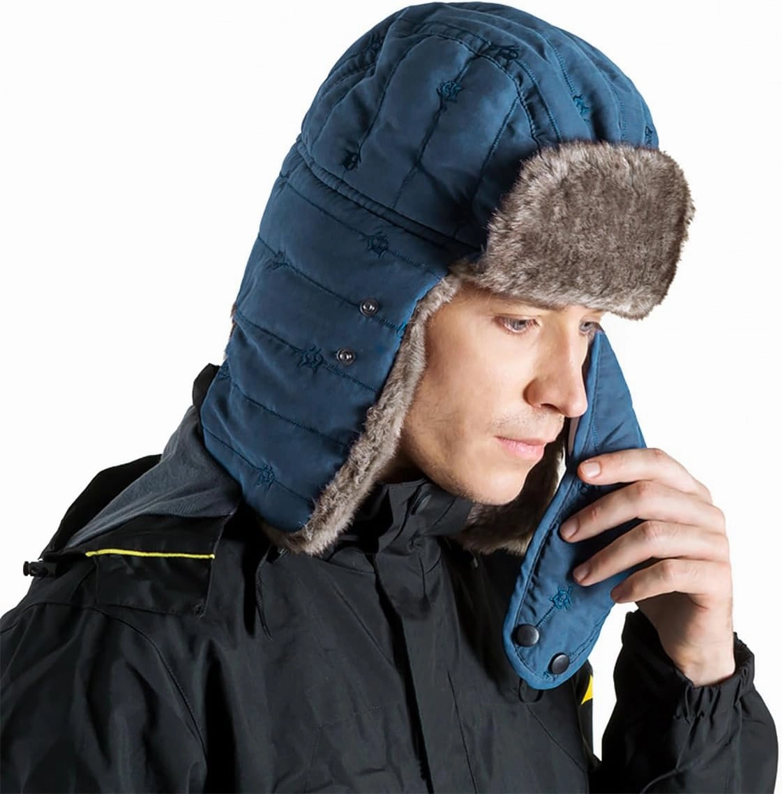 Winter Warm Trooper Hats Faux Fur Hat with Ear Flaps and Detachable Mask, Russian Ushanka Aviator Hat