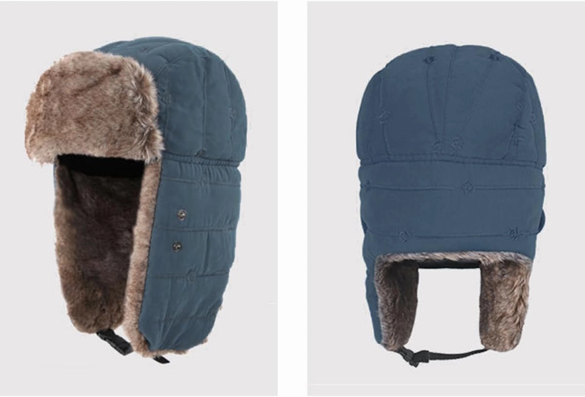 Winter Warm Trooper Hats Faux Fur Hat with Ear Flaps and Detachable Mask, Russian Ushanka Aviator Hat