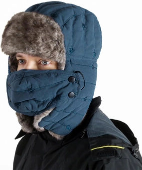 Winter Warm Trooper Hats Faux Fur Hat with Ear Flaps and Detachable Mask, Russian Ushanka Aviator Hat