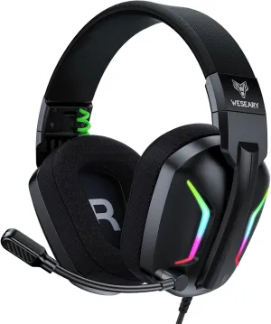 Wired Gaming Headset for Xbox Series X|S, Xbox One, PS4, PS5, Switch, Mobile, PC Headset with Surround Sound, Gaming Headphones with ENC Noise Cancelling Mic, 50mm Drivers, Soft Memory Foam
