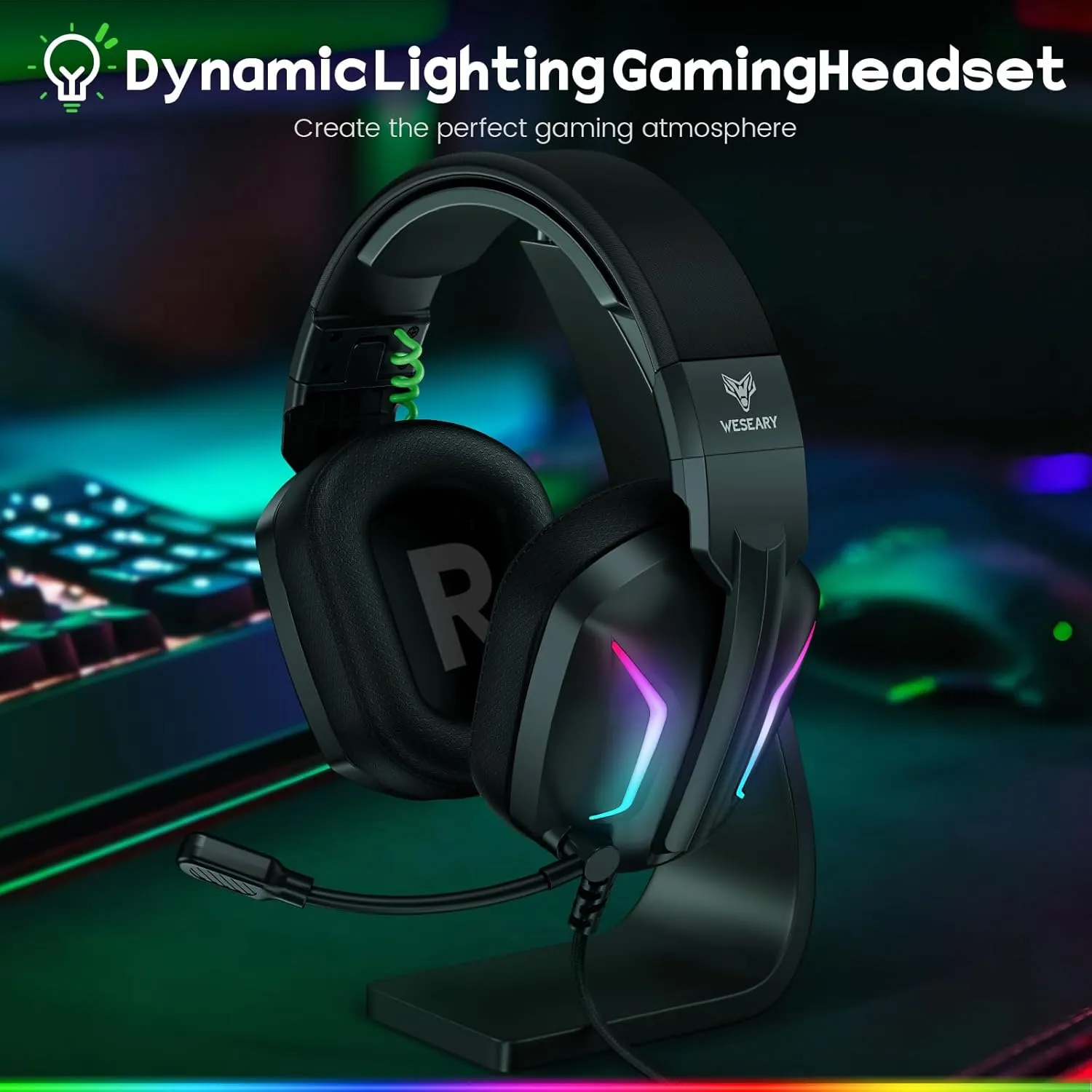 Wired Gaming Headset for Xbox Series X|S, Xbox One, PS4, PS5, Switch, Mobile, PC Headset with Surround Sound, Gaming Headphones with ENC Noise Cancelling Mic, 50mm Drivers, Soft Memory Foam