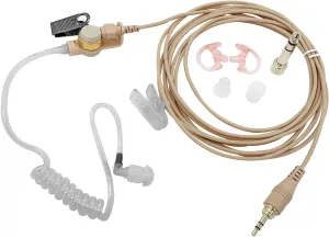 WODASEN IFB Earpiece 3.5mm Anchor Broadcaster in Ear Monitor Used On Stage On Camera Professional Earset w/ 1/4'' Connector for iPhone Android Telex Lecstronics Clear-Com Comrex (Beige)
