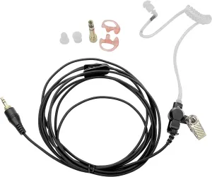 WODASEN IFB Earpiece 3.5mm Anchor Broadcaster in Ear Monitor Used On Stage On Camera Professional Earset w/ 1/4'' Connector for iPhone Android Telex Lecstronics Clear-Com Comrex (Black)