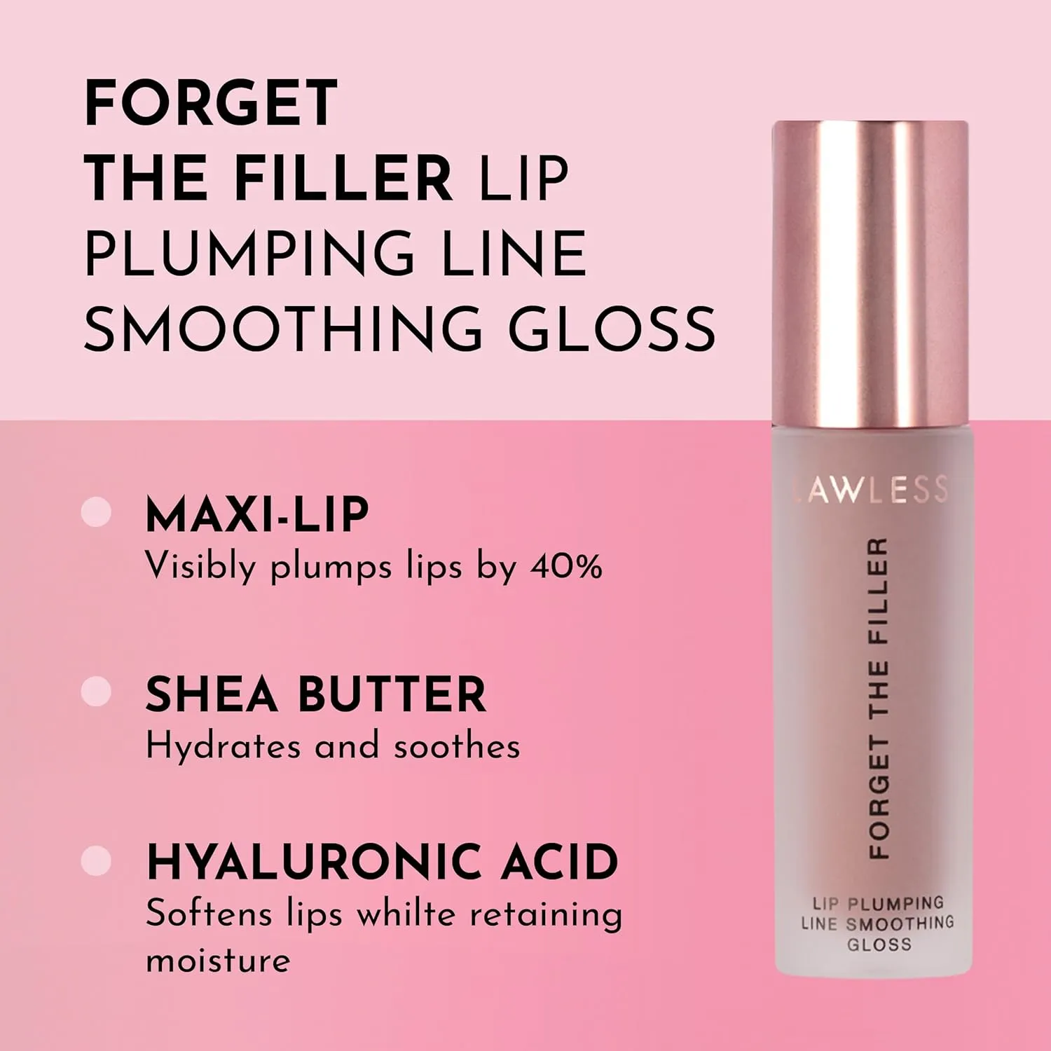 Women's Forget The Filler Lip Plumper Line Gloss, George, Pink, 0.11 Fl Oz (Pack of 1)
