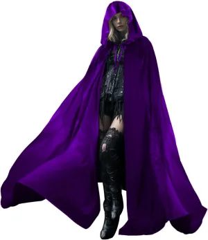 Women‘s Full Length Witch Cloak Character Velvet Cape Fancy Cosplay Costume