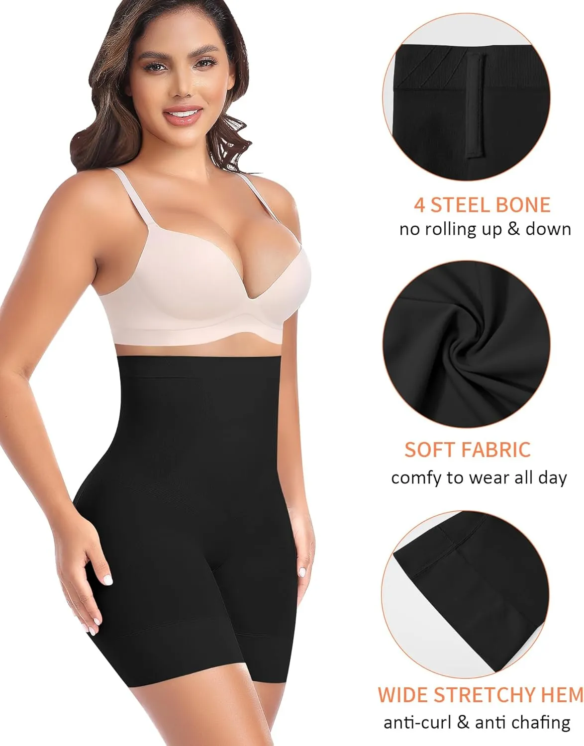 Womens Shapewear Shorts Tummy Control Body Shaper Thigh Slimmer Slip Shorts for Under Dress Shapewear Underwear