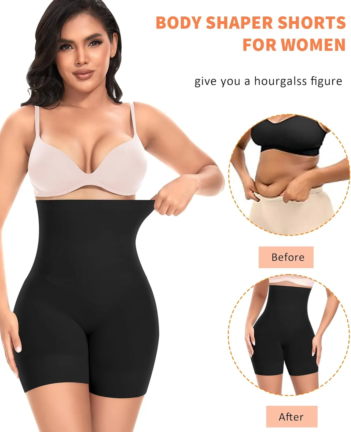 Womens Shapewear Shorts Tummy Control Body Shaper Thigh Slimmer Slip Shorts for Under Dress Shapewear Underwear