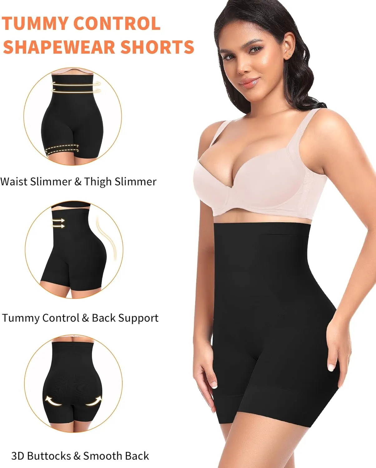 Womens Shapewear Shorts Tummy Control Body Shaper Thigh Slimmer Slip Shorts for Under Dress Shapewear Underwear