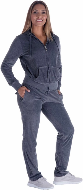 Womens Velour Tracksuit Set Knitted Two Piece Outfits Fashion Zip Up Hoody Sweatshirt and Sweatpants Sweat Suits Sets