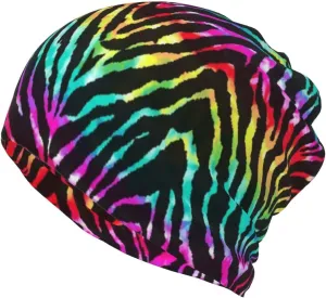 WURTON Colorful Peach Print Baggy Beanie Cap Slouchy Beanie Multifunction Chemo Skull Caps Headwear Hats Turban
