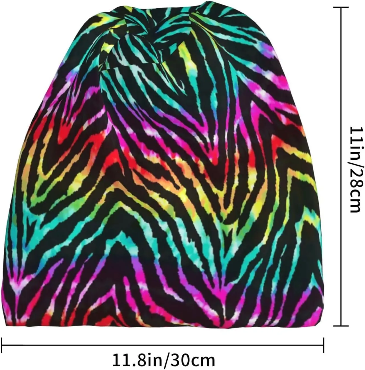 WURTON Colorful Peach Print Baggy Beanie Cap Slouchy Beanie Multifunction Chemo Skull Caps Headwear Hats Turban