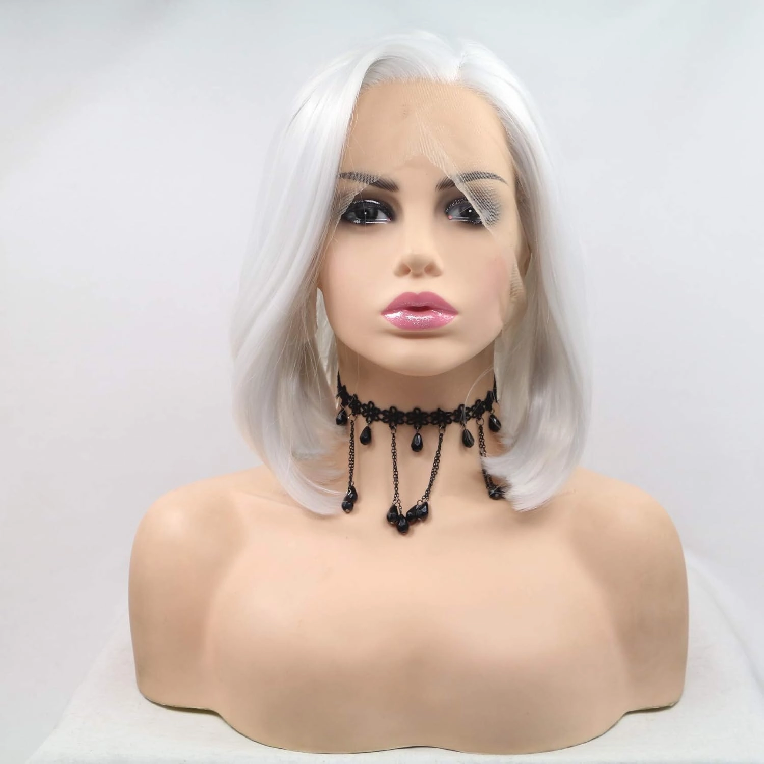 xiweiya Wigs Short Straight Black, White, Blonde, Ombre Peach 13 * 4 Wigs Heat Resistant Fiber Short 14 Inches Synthetic for Women Cosplay (Light Blonde)