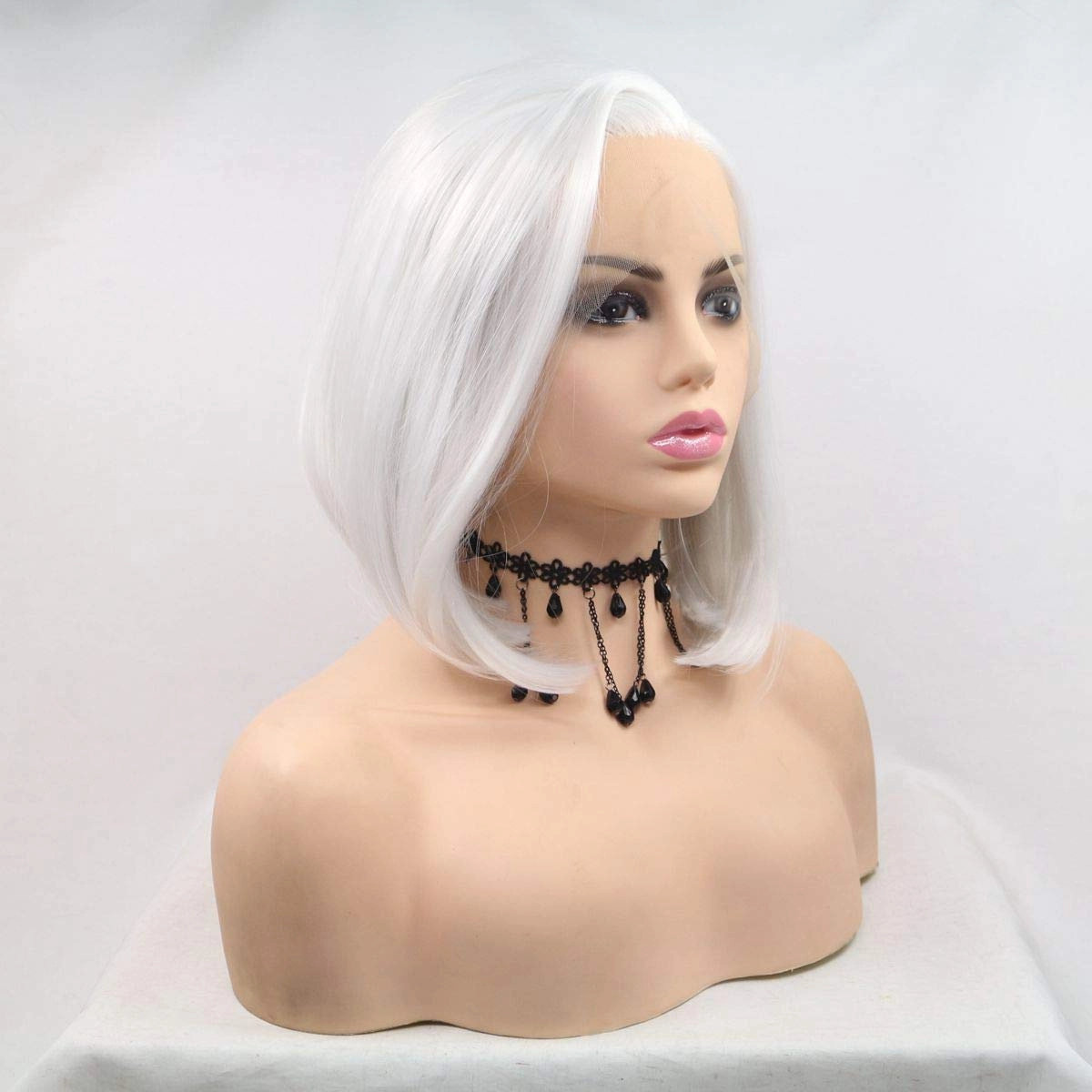 xiweiya Wigs Short Straight Black, White, Blonde, Ombre Peach 13 * 4 Wigs Heat Resistant Fiber Short 14 Inches Synthetic for Women Cosplay (Light Blonde)
