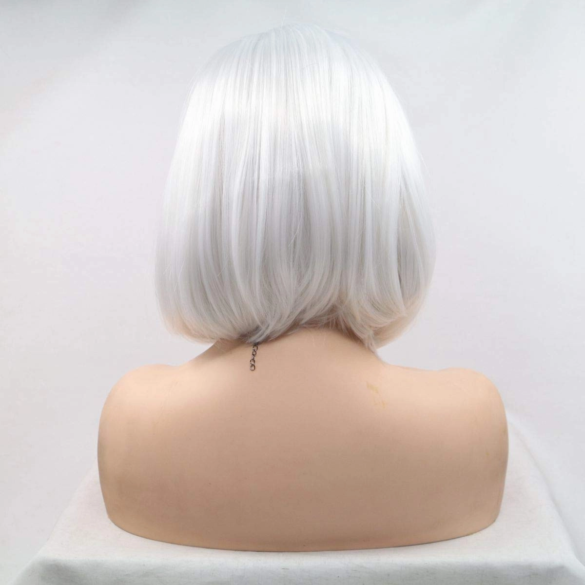 xiweiya Wigs Short Straight Black, White, Blonde, Ombre Peach 13 * 4 Wigs Heat Resistant Fiber Short 14 Inches Synthetic for Women Cosplay (Light Blonde)