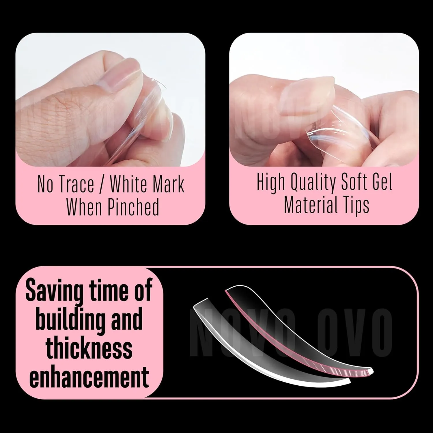 XXL Curved Almond Stiletto Nail Tips Press on Full Cover, Soft Gel X Extra Thick Long XL Acrylic Hawk Curve Fake Nails Extension Kit, Clear Pre-etched Soft French False Nail 12 Sizes 240 Pcs