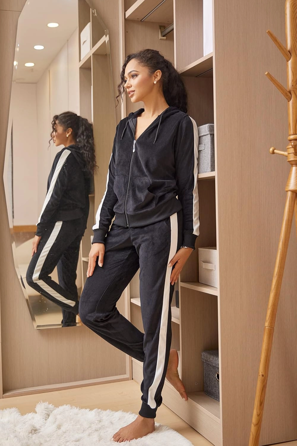 Yasumond Velour Tracksuit Womens 2 Pieces Joggers Outfits Jogging Sweatsuits Set Soft Sports Sweat Suits Pants