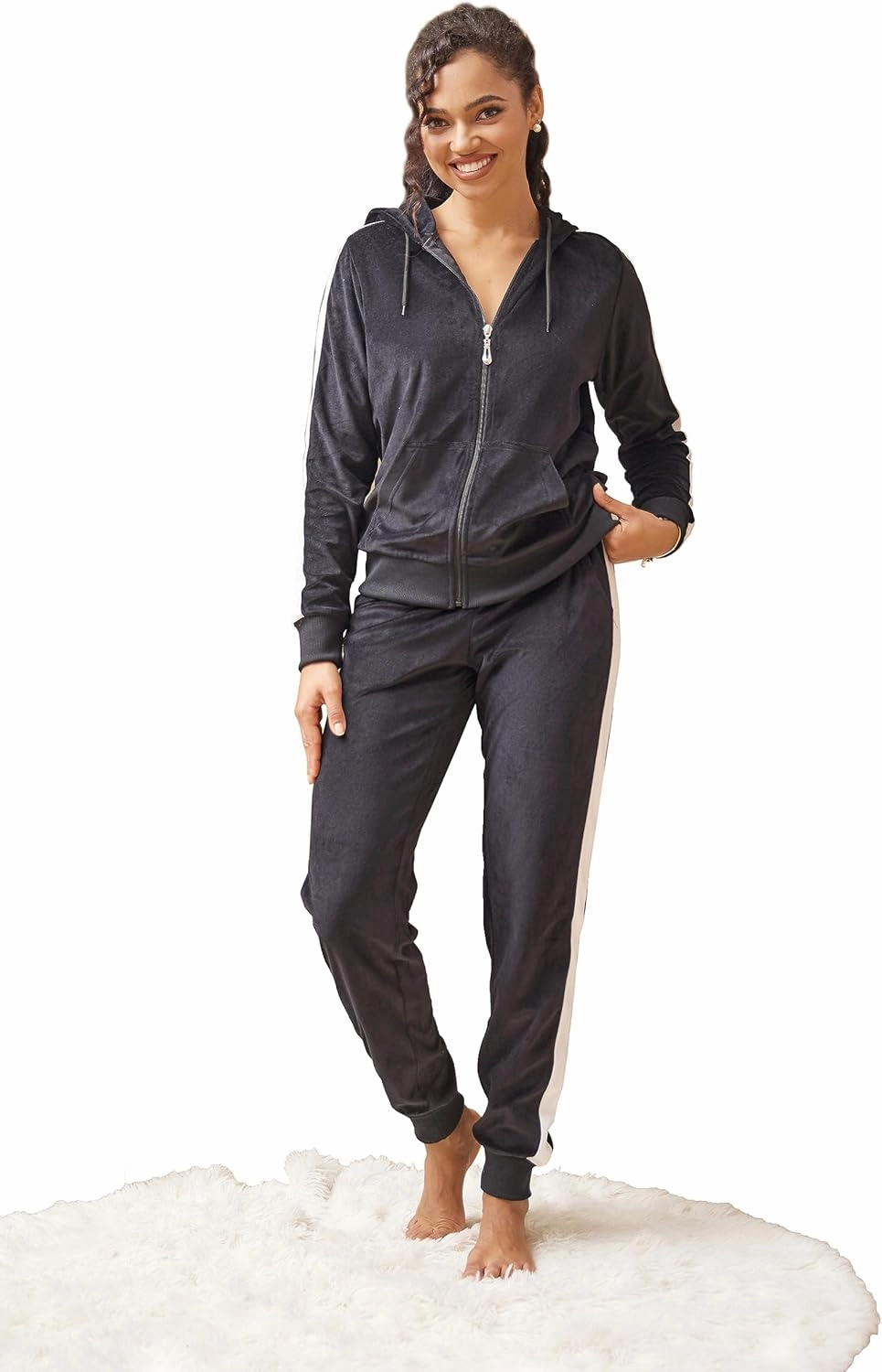 Yasumond Velour Tracksuit Womens 2 Pieces Joggers Outfits Jogging Sweatsuits Set Soft Sports Sweat Suits Pants