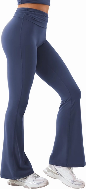 YEOREO Romola Women Yoga Pants Flare Leggings with Tummy Control High Waist Fold Over Bootcut Wide Legs Workout Legging