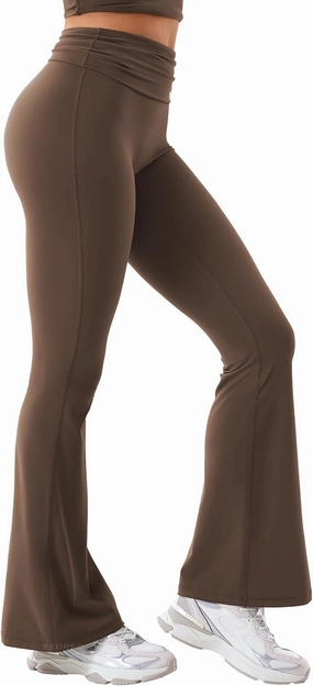 YEOREO Romola Women Yoga Pants Flare Leggings with Tummy Control High Waist Fold Over Bootcut Wide Legs Workout Legging