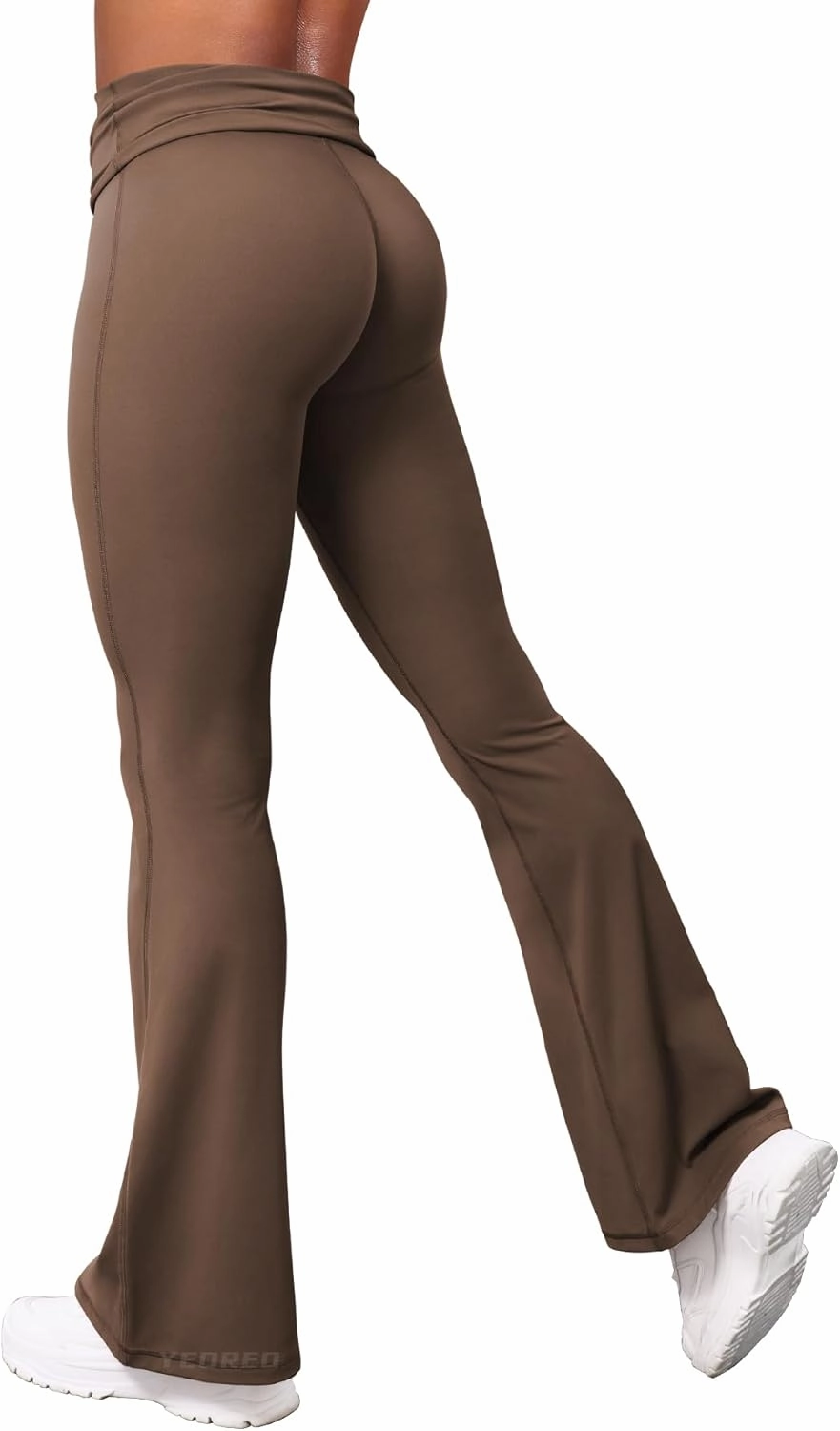 YEOREO Romola Women Yoga Pants Flare Leggings with Tummy Control High Waist Fold Over Bootcut Wide Legs Workout Legging