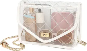 YGR Clear Bag for Stadium Events Clear Purse for Women Quilted PVC Clear Crossbody Bag Stadium Approved for Concerts