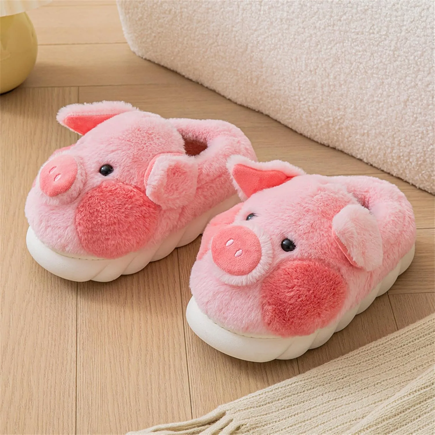 YILANLAN Adult Cotton Slippers PIg Slippers Home Slippers Plush Slippers Animal Slippers