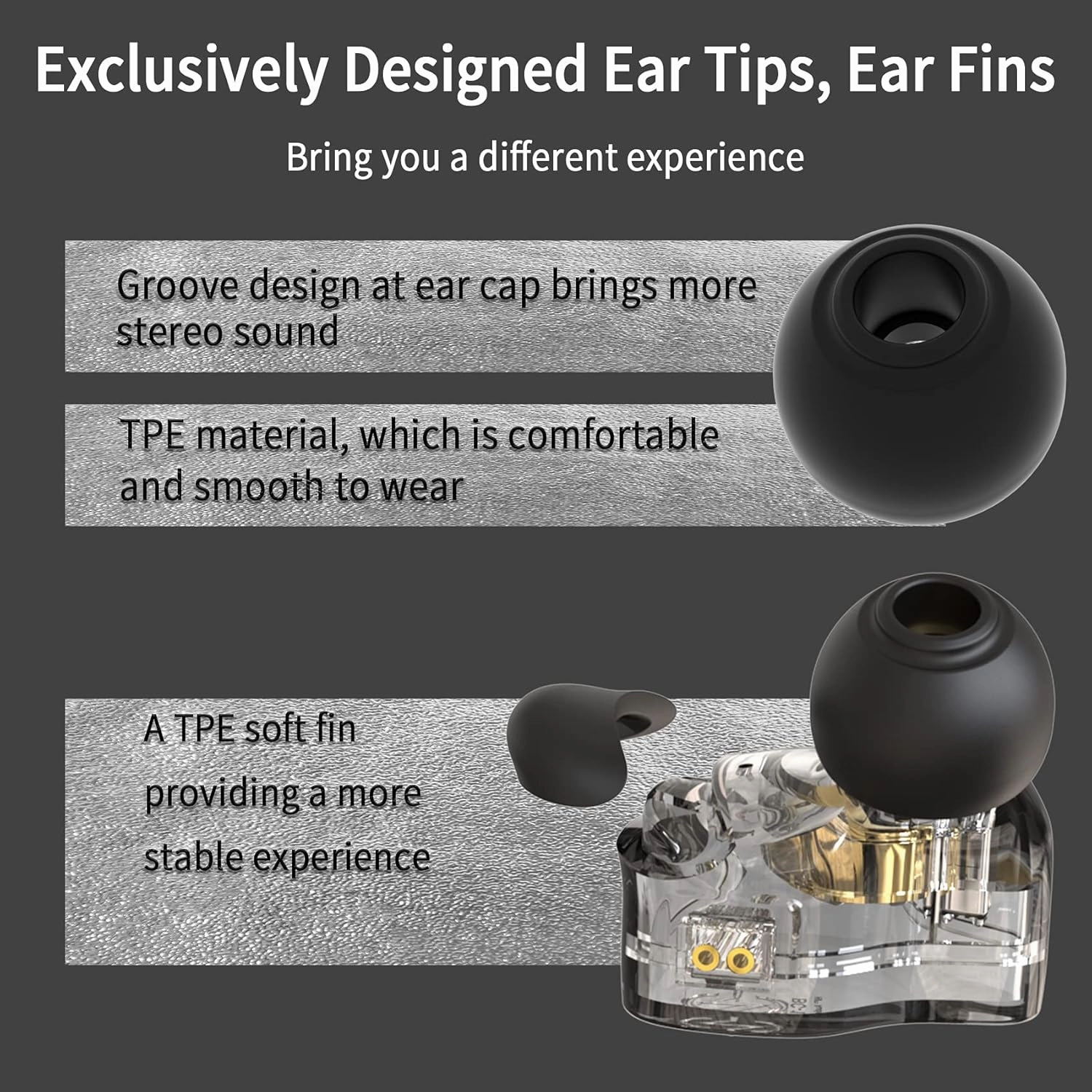 YINYOO CCZ Melody in Ear Monitors Wired Earbuds in Ear Headphones Without Microphone IEM HiFi Bass with 1DD 1BA, Ear fins, 4N OFC Cable for Musicians, Singer, on Stage, Studio (Nomic, Dark Black)