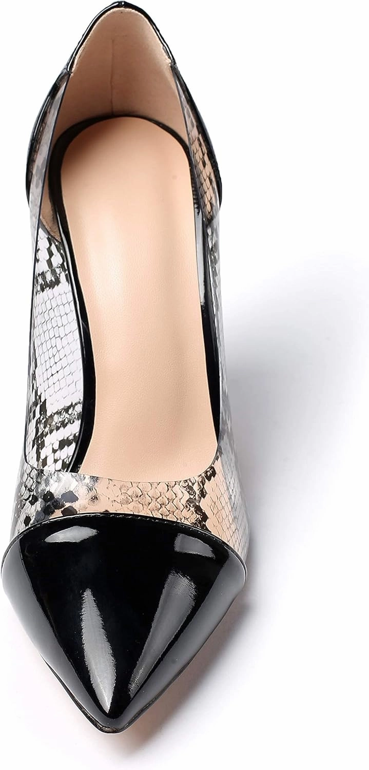 YODEKS Women's Slip-on Pumps High Heels Pointy Toe Sexy Clear Stiletto Elegant Comfort 10CM Transparent Party Office Business Heeled Shoes