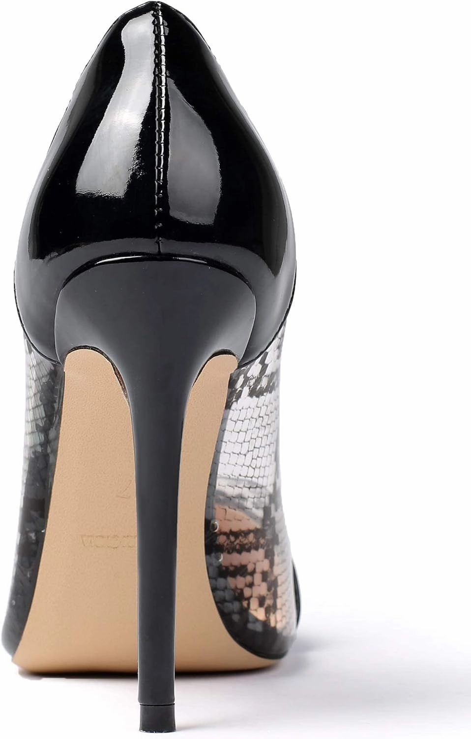 YODEKS Women's Slip-on Pumps High Heels Pointy Toe Sexy Clear Stiletto Elegant Comfort 10CM Transparent Party Office Business Heeled Shoes