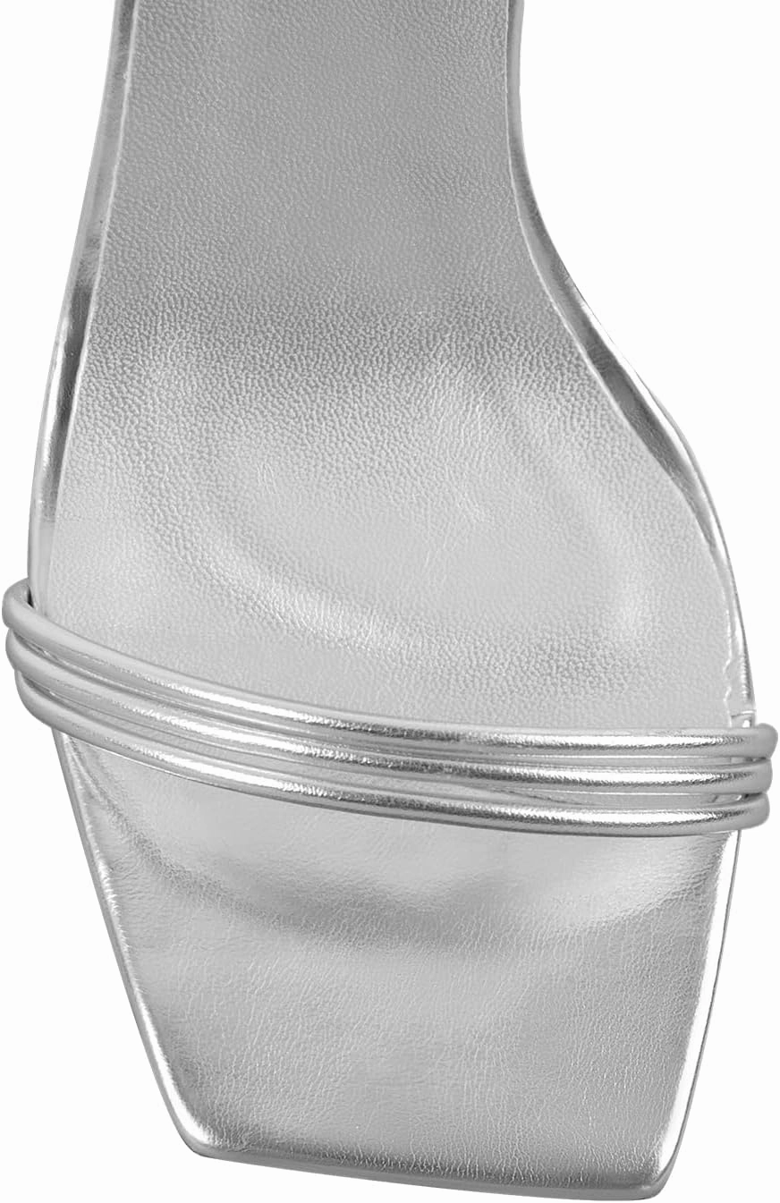 Yolkomo Women's Clear Rhinestone Bow Heels Lace Up