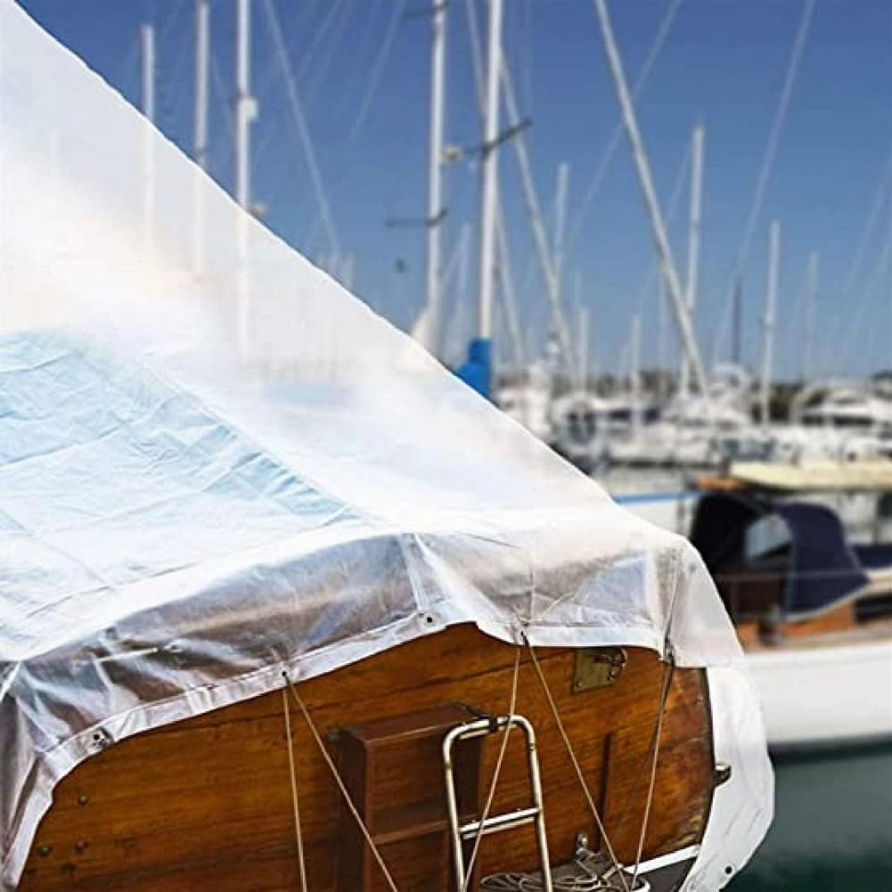 ZHANGQINGXIU Transparent Tarps Tarpaulin Waterproof Heavy Duty Terrace Wind/rain/Sun Protection with Eyelets 0.15mm PVC Soft Film Tear Resistance, 23 Sizes (Color : Clear, Size : 2x4m)