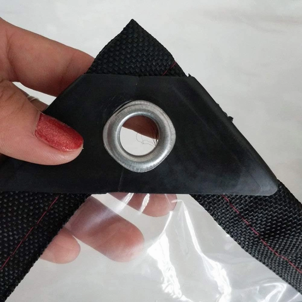 ZHANGQINGXIU Transparent Tarps Tarpaulin Waterproof Heavy Duty Terrace Wind/rain/Sun Protection with Eyelets 0.15mm PVC Soft Film Tear Resistance, 23 Sizes (Color : Clear, Size : 2x4m)