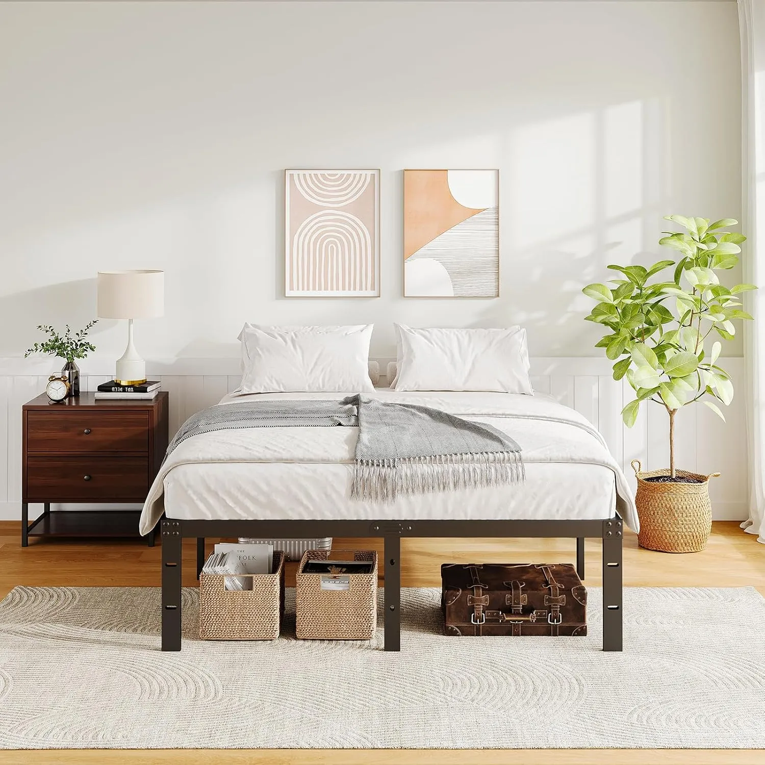 Zinus 14 Inch Tall Full Size Metal Platform Bed Frame, No Box Spring Needed, Easy Assembly, Heavy Duty, Noise Free, Black