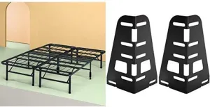 Zinus Shawn 14 Inch SmartBase Mattress Foundation / Platform Bed Frame / Box Spring Replacement / Quiet Noise-Free / Maximum Under-bed Storage, Full AND Zinus Headboard Bracket, Set of 2