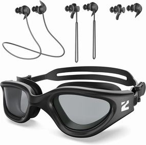 ZIONOR G1 Lite Polarized Swimming Goggles with 3 Pairs Earplugs, Anti-Fog UV Protection Swim Goggle for Adult Men Women Youth