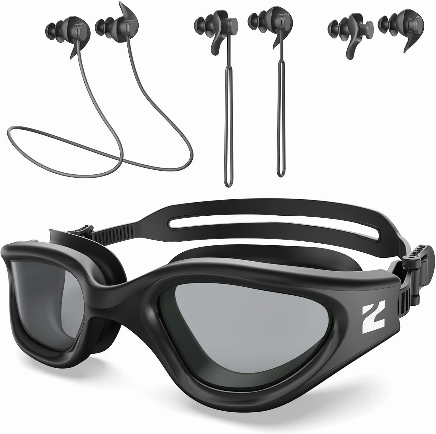 ZIONOR G1 Lite Polarized Swimming Goggles with 3 Pairs Earplugs, Anti-Fog UV Protection Swim Goggle for Adult Men Women Youth