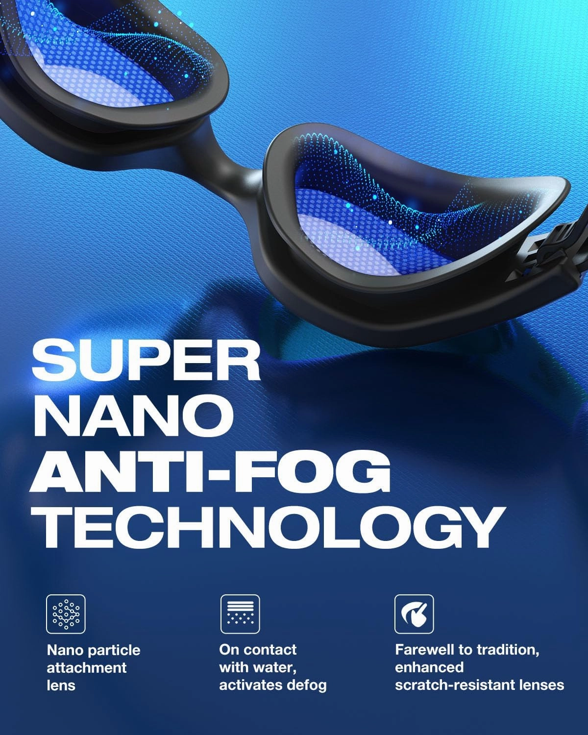ZIONOR G1 Nava Super Anti-Fog Unisex Swim Goggles Mirror/Bright Smoke Lens