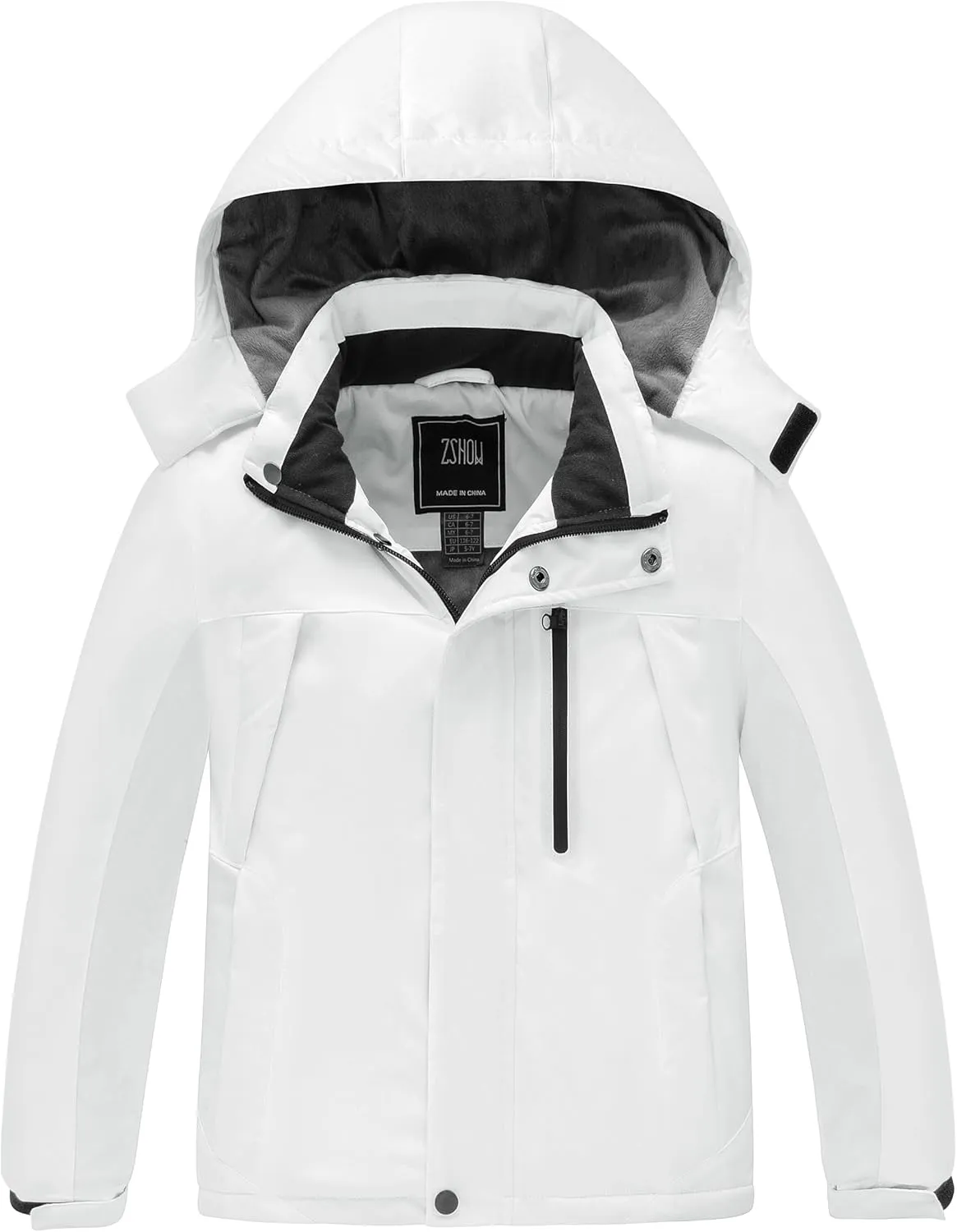 ZSHOW Boys' Waterproof Ski Jacket Windbproof Hooded Mountain Sportswear Outdoor Raincoat