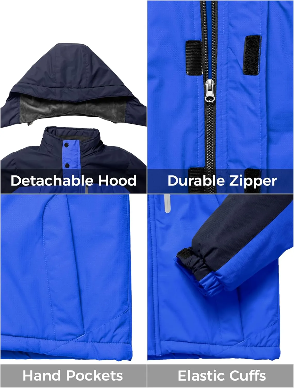 ZSHOW Boys' Waterproof Ski Jacket Windbproof Hooded Mountain Sportswear Outdoor Raincoat
