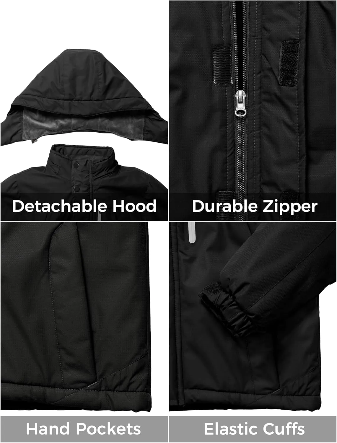 ZSHOW Boys' Waterproof Ski Jacket Windbproof Hooded Mountain Sportswear Outdoor Raincoat
