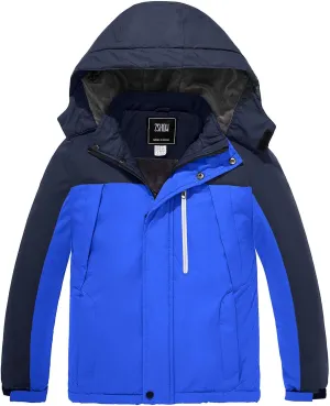 ZSHOW Boys' Waterproof Ski Jacket Windbproof Hooded Mountain Sportswear Outdoor Raincoat
