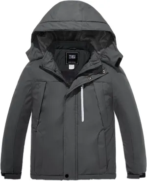 ZSHOW Boys' Waterproof Ski Jacket Windbproof Hooded Mountain Sportswear Outdoor Raincoat