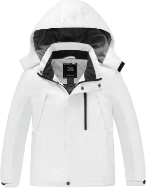 ZSHOW Boys' Waterproof Ski Jacket Windbproof Hooded Mountain Sportswear Outdoor Raincoat